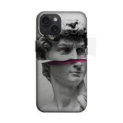 Heykel Portre Pembe Çizgili Telefon Kılıfı K697