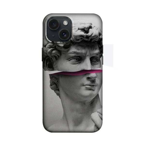 Heykel Portre Pembe Çizgili Telefon Kılıfı K697