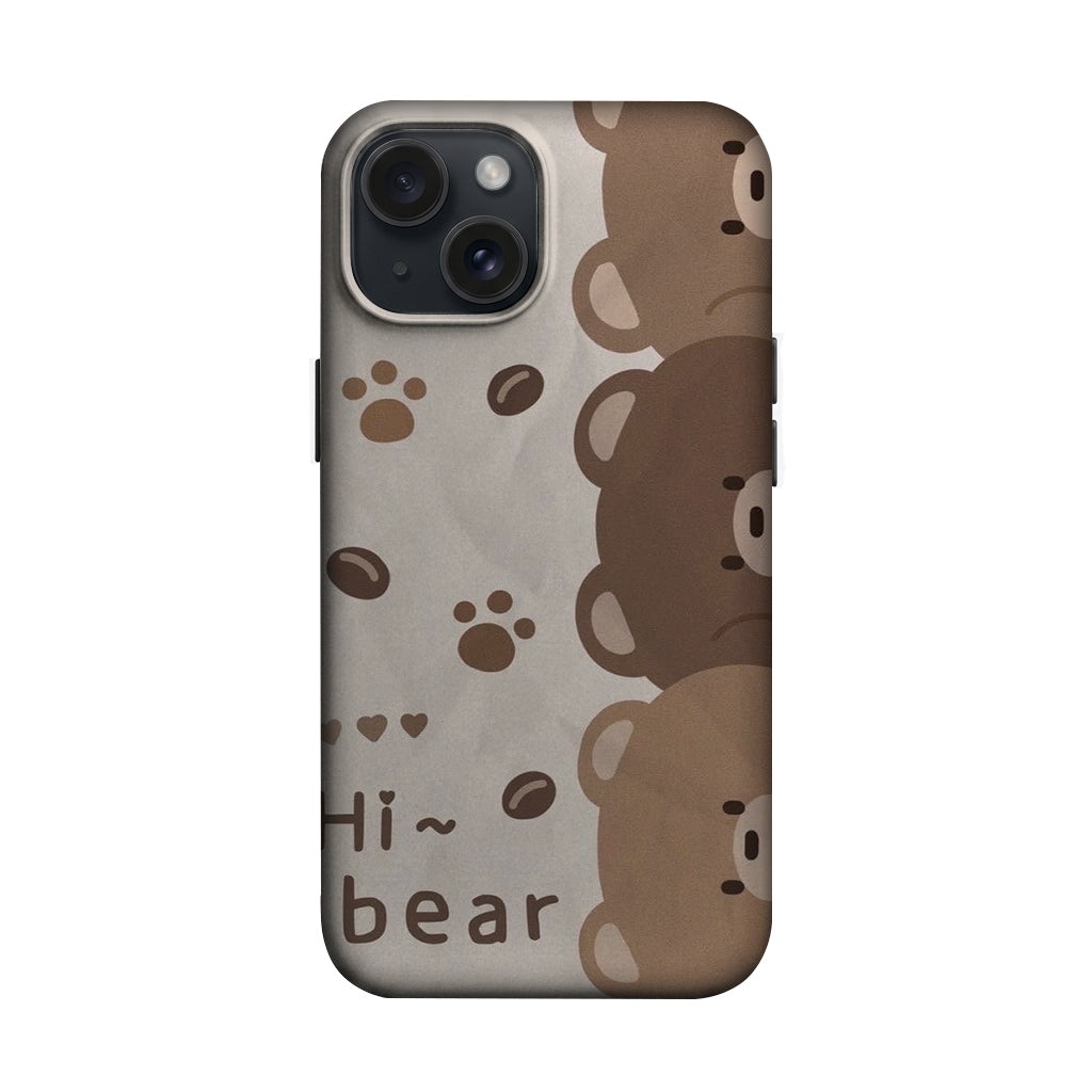 Hi Bear Sevimli Ayıcıklar ve Kahve Çekirdeği Telefon Kılıfı K1108 mockup 1