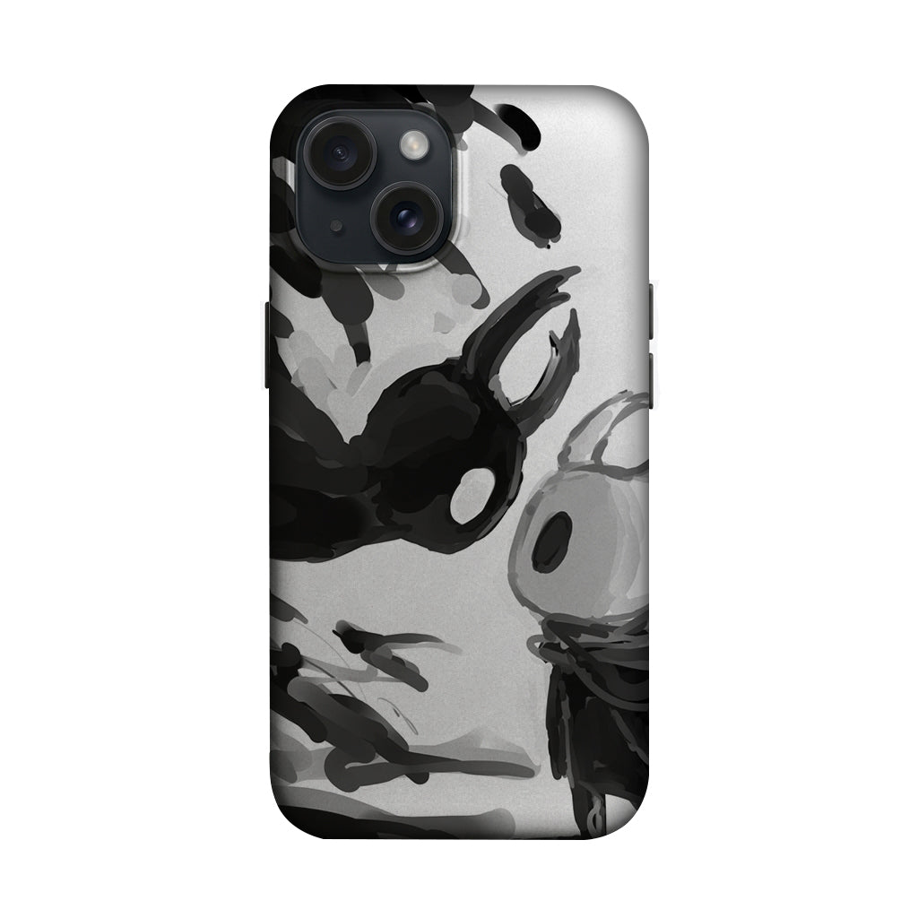 Hollow Knight Siyah Beyaz Çizim Tasarımlı Telefon Kılıfı K1135 mockup 1