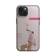Howdy Yazılı Pembe Çizgili Kadın Telefon Kılıfı K941 mockup 1