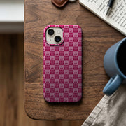 Pembe Kiraz ve Fiyonk Desenli Telefon Kılıfı K060