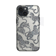 Beyaz Zeminli Siyah Leopar Deseni Telefon Kılıfı K091
