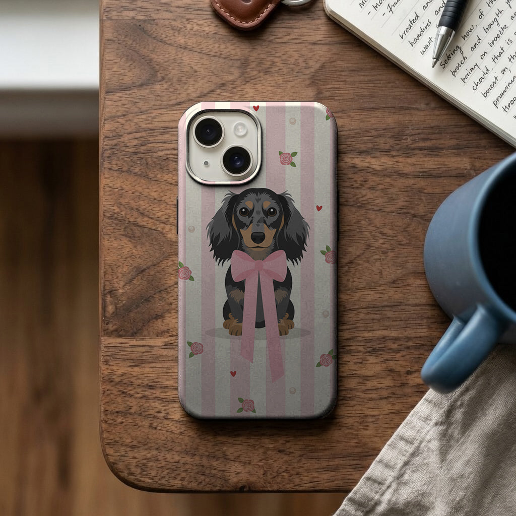 Pembe Fiyonklu Köpek Telefon Kılıfı K1008 mockup 2