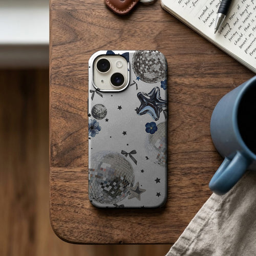 Disko Toplu Yıldız ve Fiyonk Desenli Telefon Kılıfı K1025 mockup 2