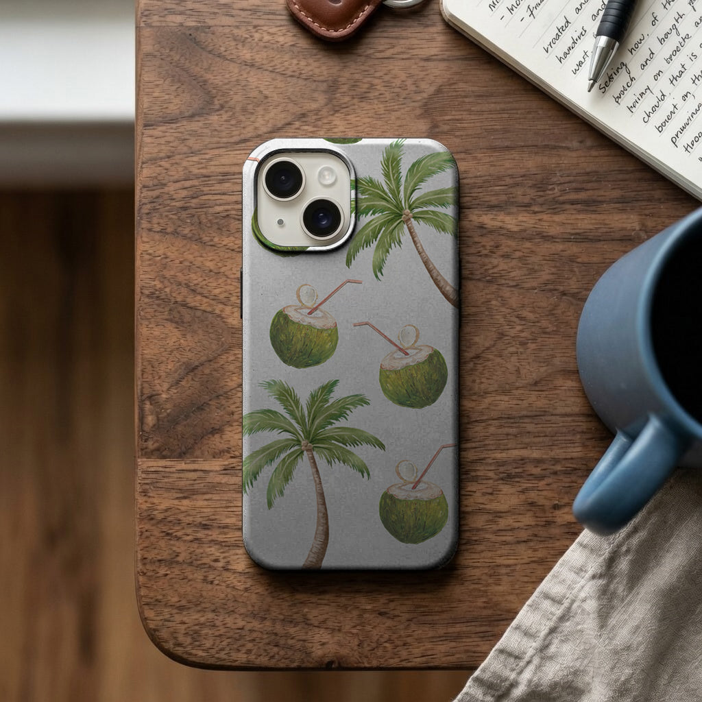 Palmiye ve Hindistan Cevizi Desenli Telefon Kılıfı K1046 mockup 2
