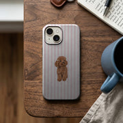 Pembe Çizgili Sevimli Köpek Telefon Kılıfı K1058 mockup 2