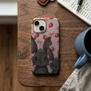 Çilekli Tavşan Desenli Telefon Kılıfı K1069 mockup 2