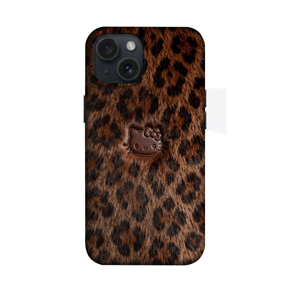 Leopar Desenli Kahverengi Hello Kitty Telefon Kılıfı K123