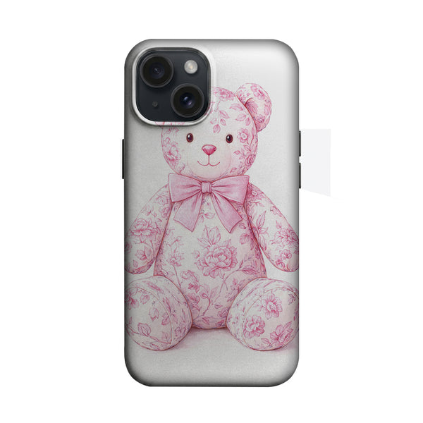 Pembe Çiçekli Ayıcık Tasarımı Telefon Kılıfı K180