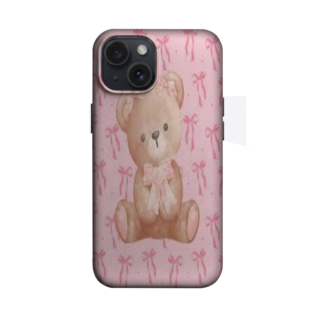 Pembe Fiyonklu Ayıcık Desenli Telefon Kılıfı K246