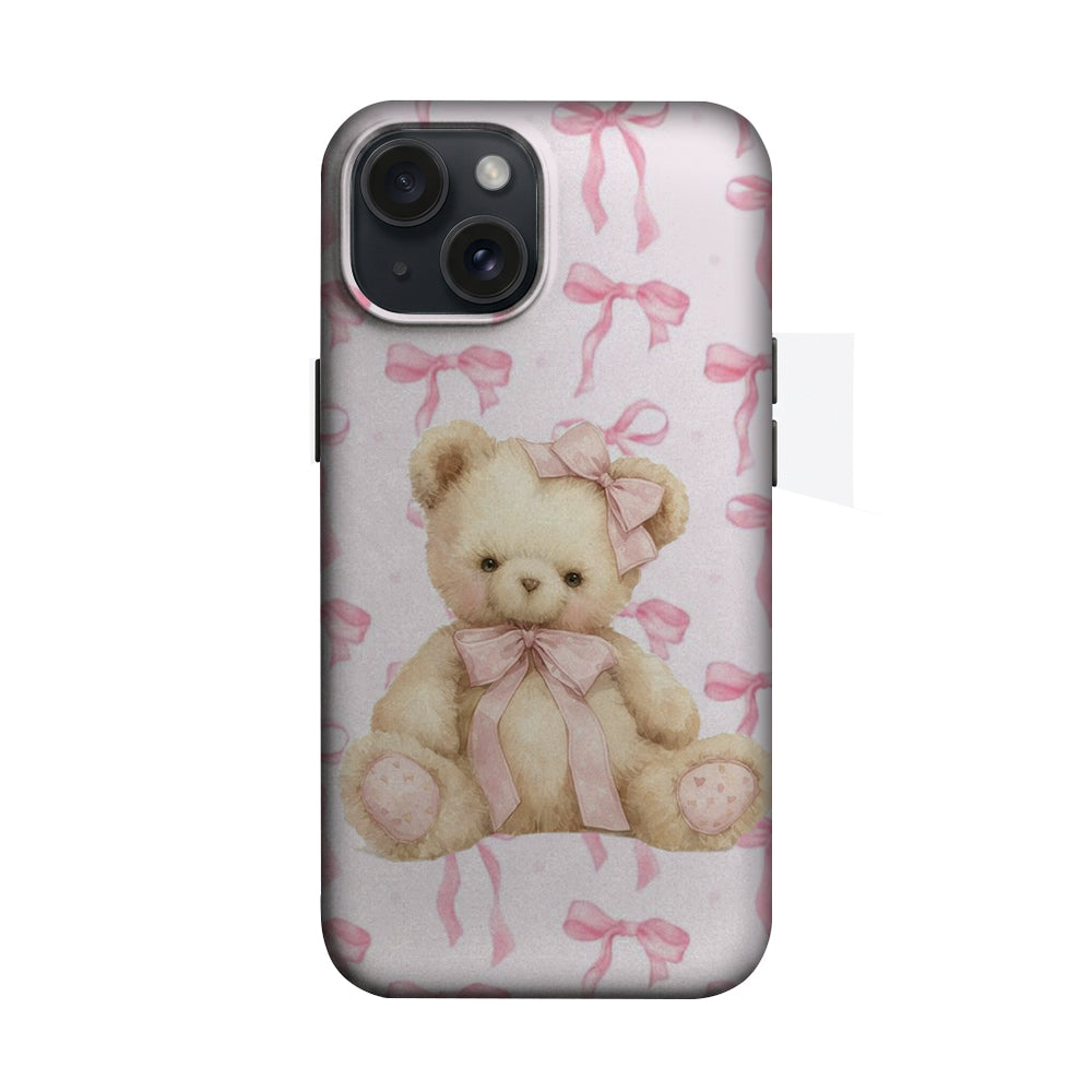 Pembe Fiyonklu Ayıcık Desenli Telefon Kılıfı K251