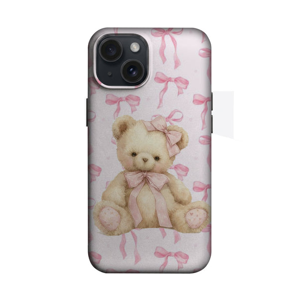 Pembe Fiyonklu Ayıcık Desenli Telefon Kılıfı K251