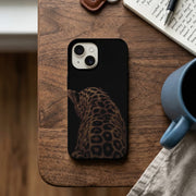 Siyah Zemin Parlak Leopar Deseni Telefon Kılıfı K284
