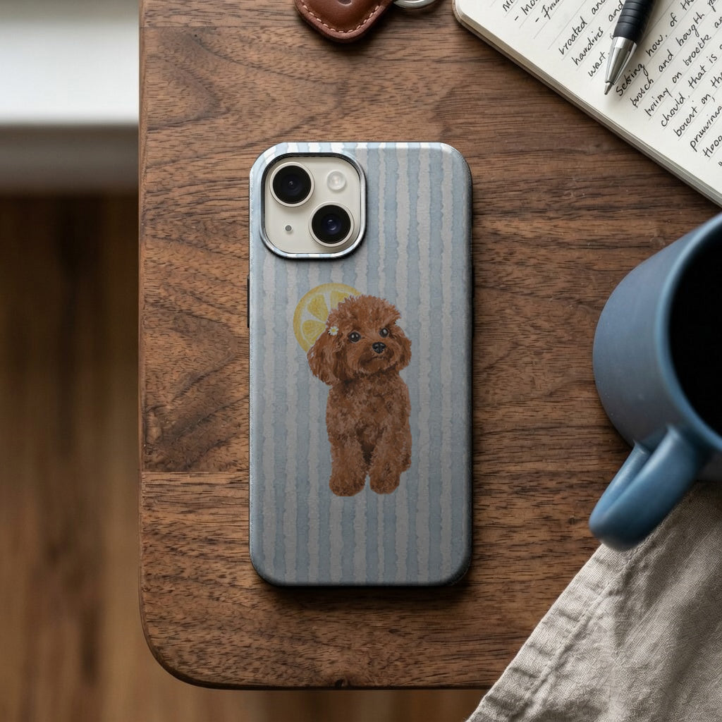 Mavi Çizgili Sevimli Köpek Telefon Kılıfı K706 mockup 2