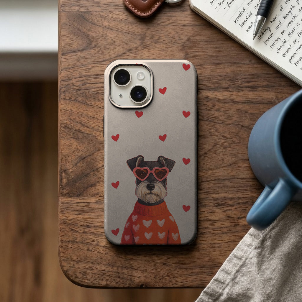 Kalpli Gözlüklü Köpek Telefon Kılıfı K712 mockup 2