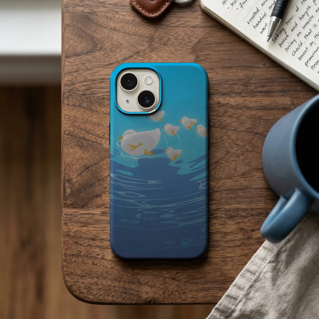 Mavi Deniz Balinası Desenli Telefon Kılıfı K729 mockup 2