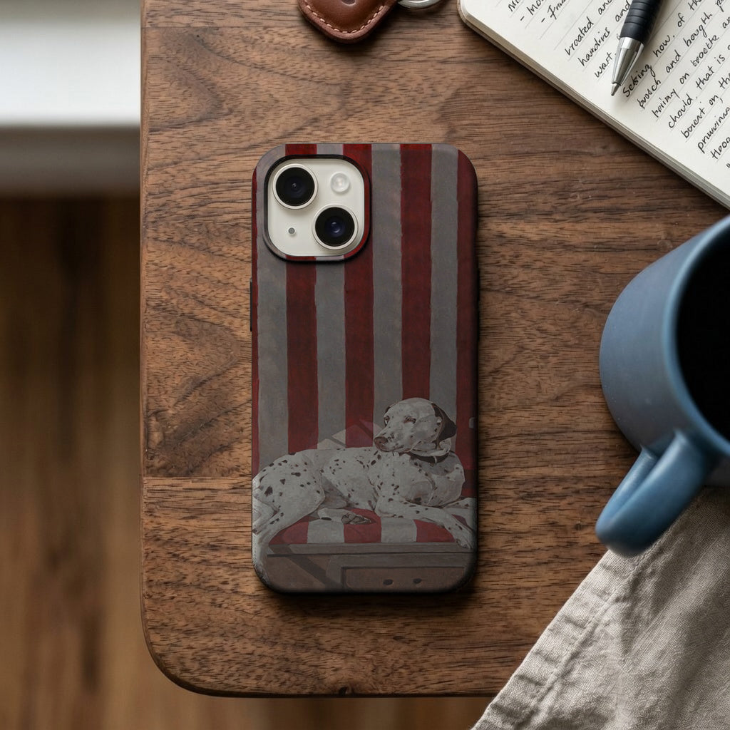 Kırmızı Çizgili Dalmaçyalı Köpek Telefon Kılıfı K734 mockup 2