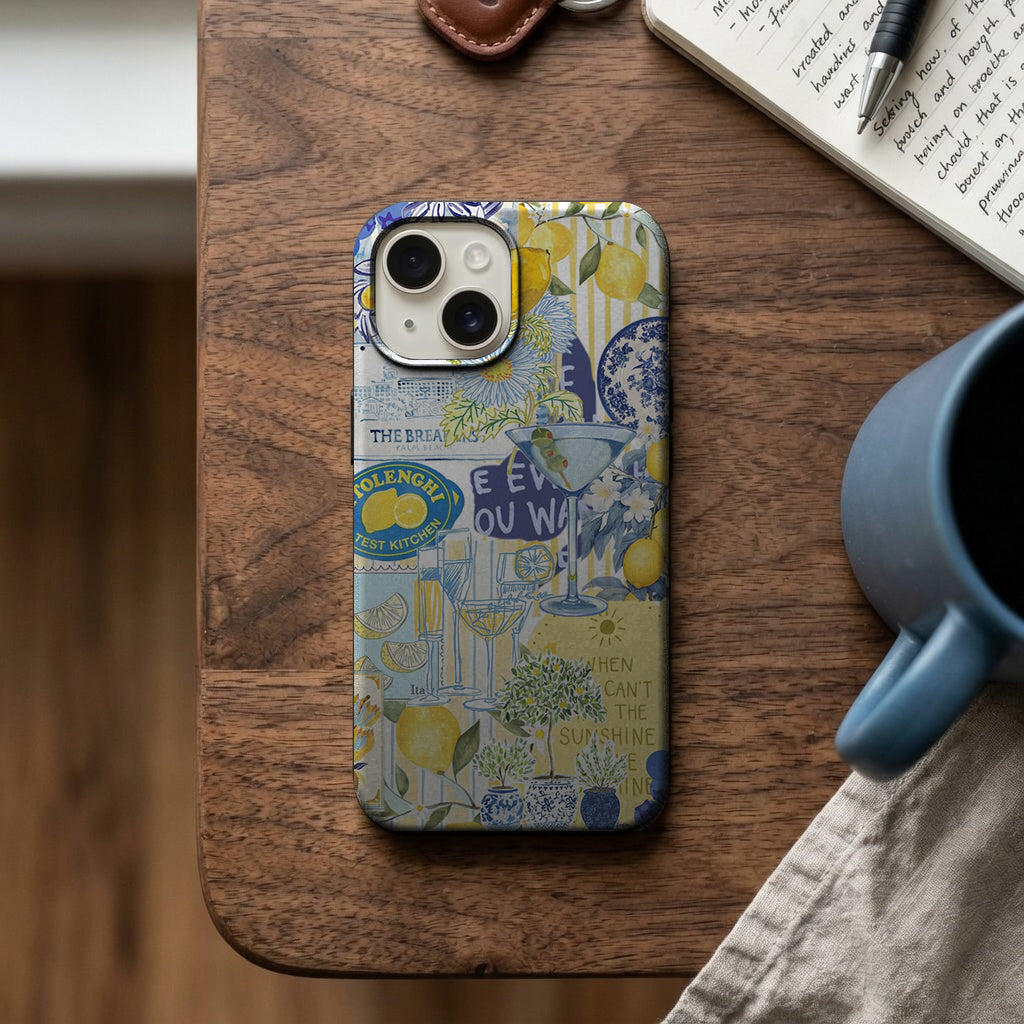 Limonlu Akdeniz Kolaj Desenli Telefon Kılıfı K757 mockup 2
