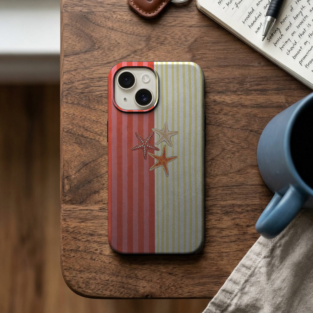 Yıldızlı Deniz Yıldızı Desenli Telefon Kılıfı K764 mockup 2