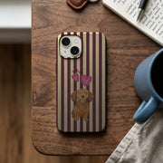 Kahverengi Çizgili Kalpli Köpek Telefon Kılıfı K770 mockup 2