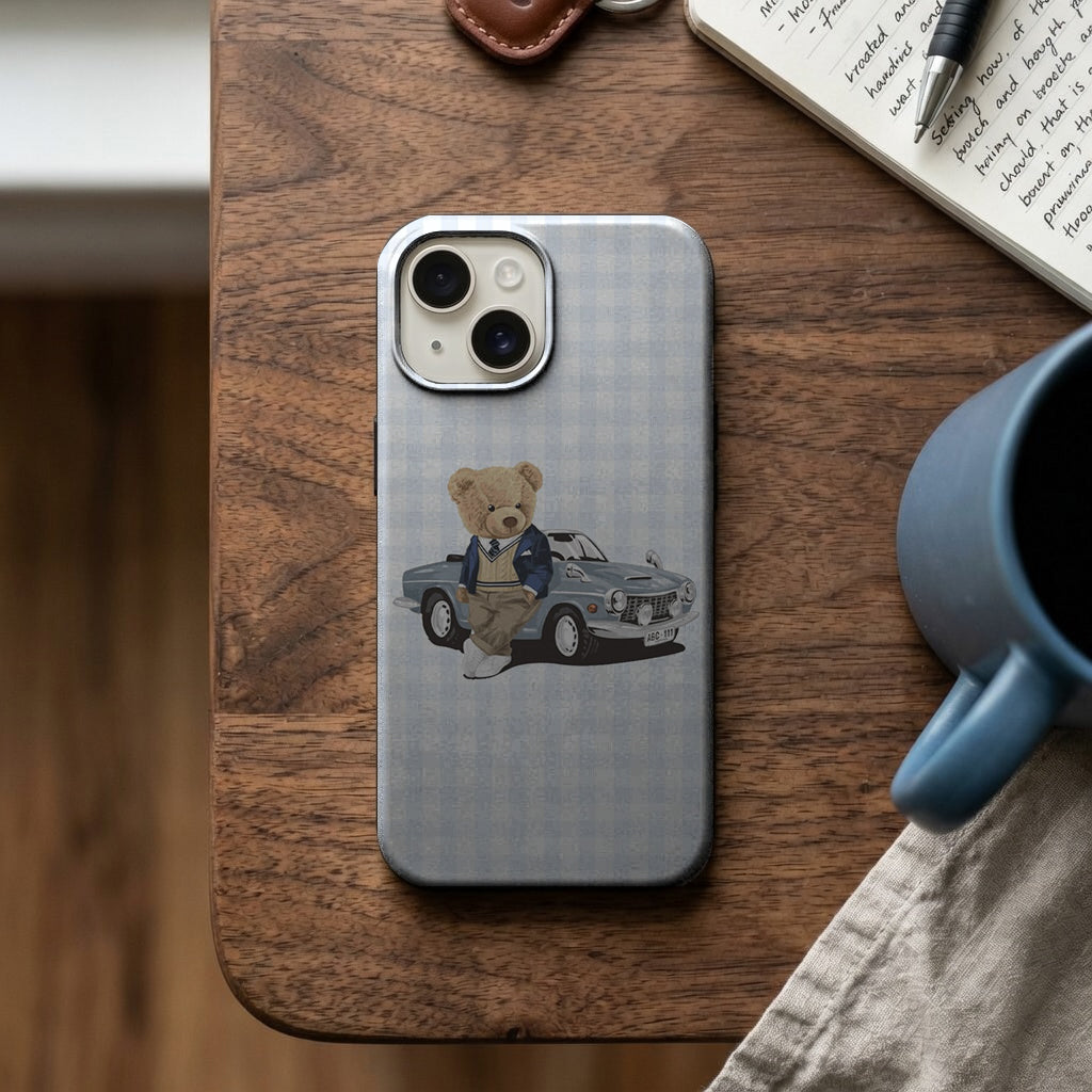 Klasik Arabalı Oyuncak Ayı Telefon Kılıfı K786 mockup 2