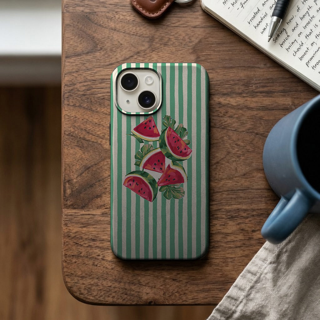 Yeşil Çizgili Karpuz Dilimli Telefon Kılıfı K832 mockup 2