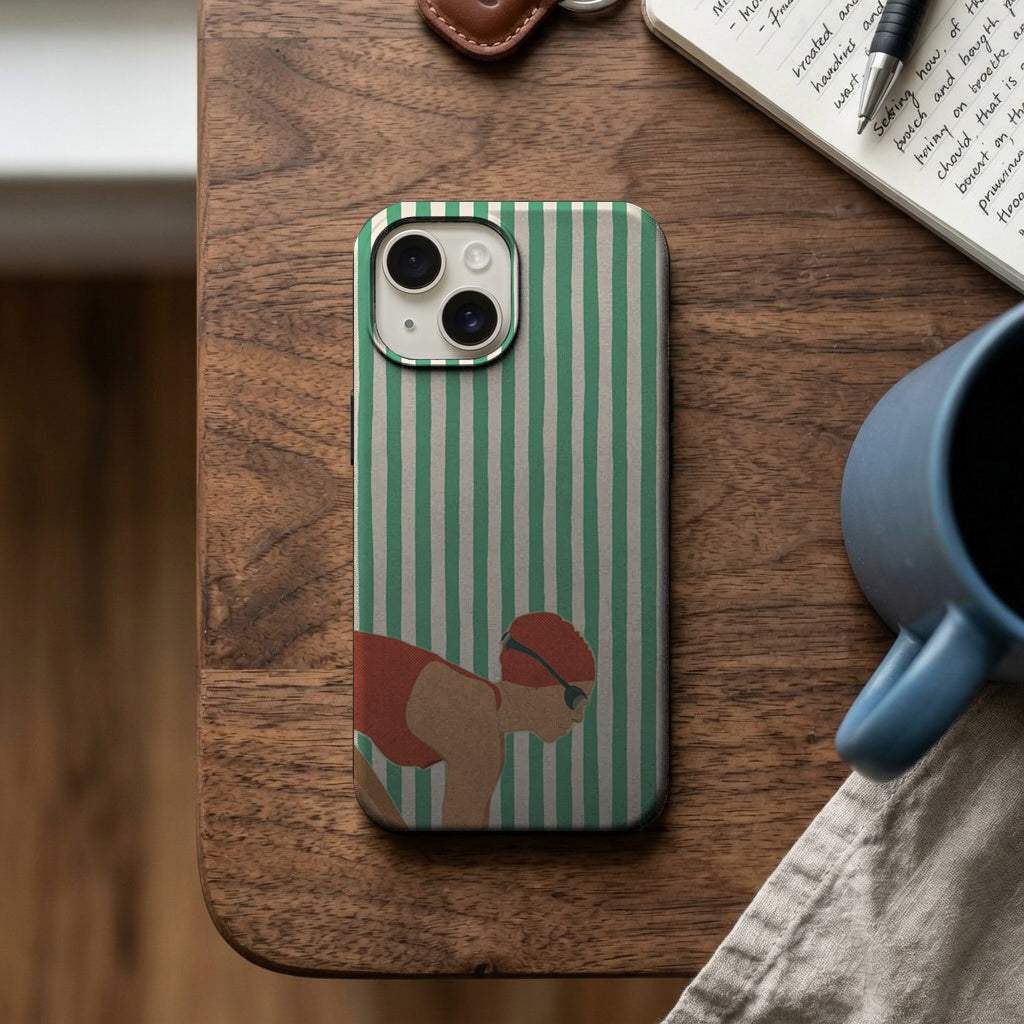 Yeşil Çizgili Sincap Figürlü Telefon Kılıfı K834 mockup 2