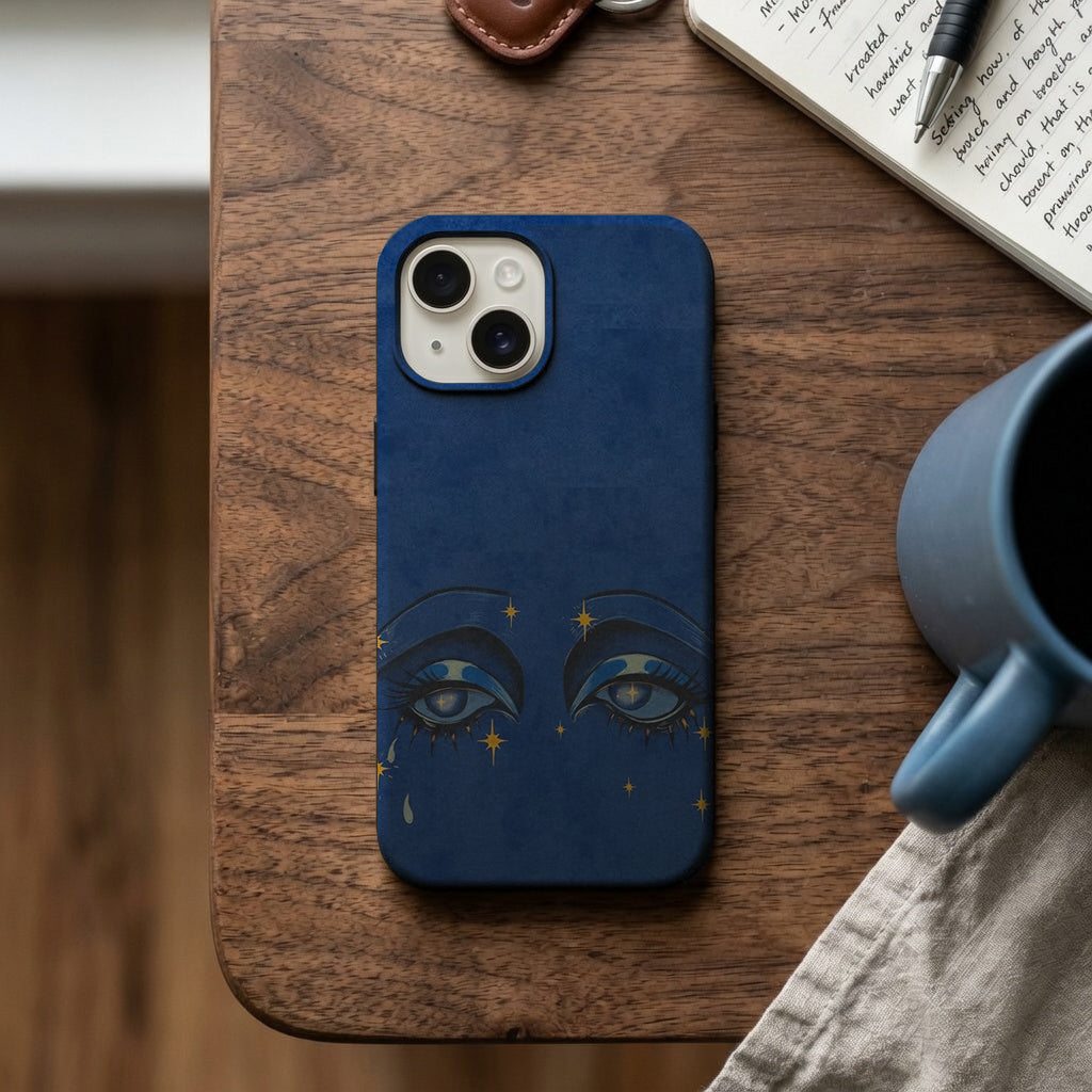 Lacivert Göz ve Ay Motifli Telefon Kılıfı K856 mockup 2
