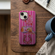 Pembe Kovboy Çizmesi ve Nal Desenli Telefon Kılıfı K864 mockup 2
