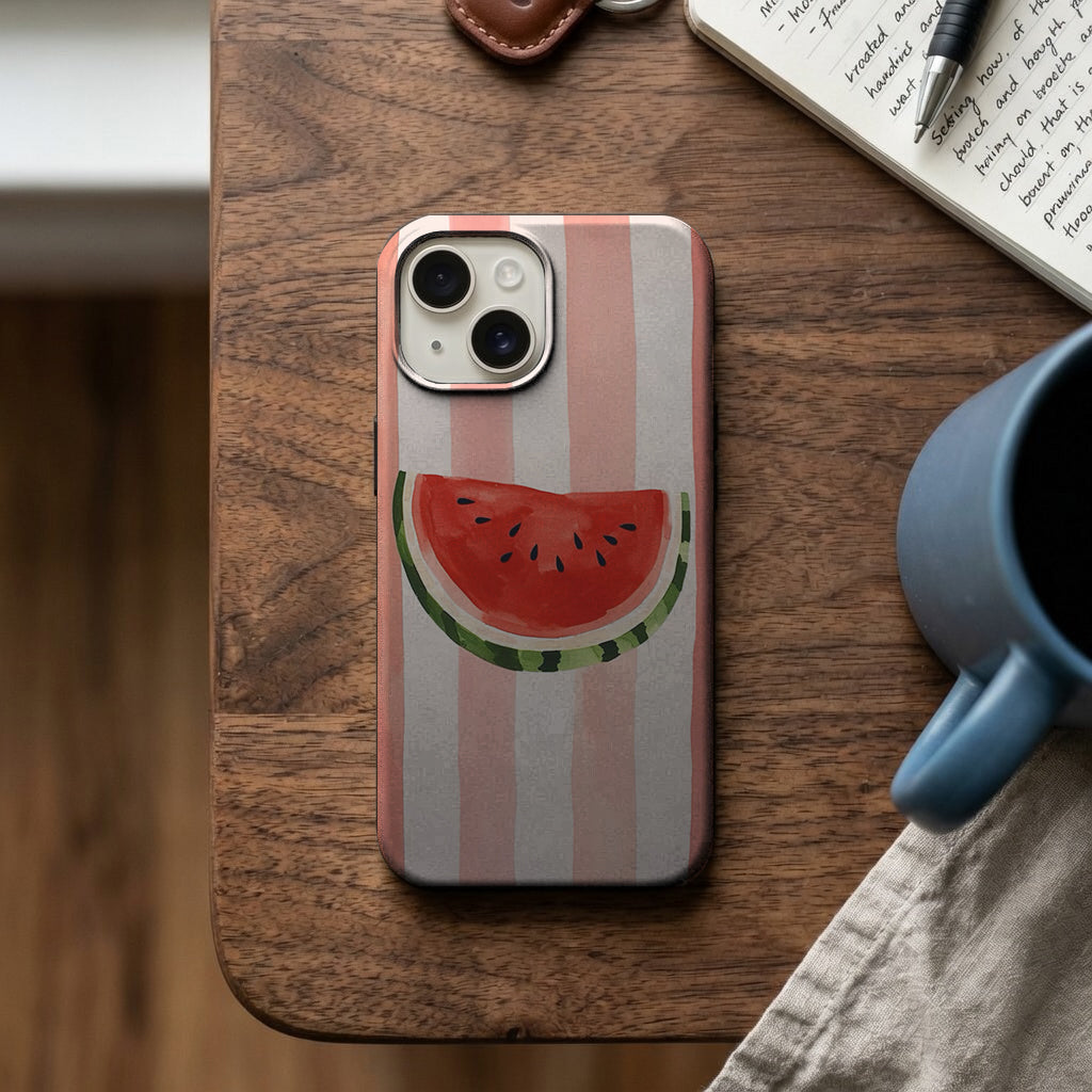 Pembe Çizgili Karpuz Dilimi Telefon Kılıfı K868 mockup 2