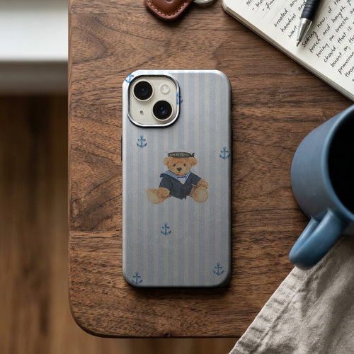 Denizci Ayıcık Desenli Telefon Kılıfı K878 mockup 2