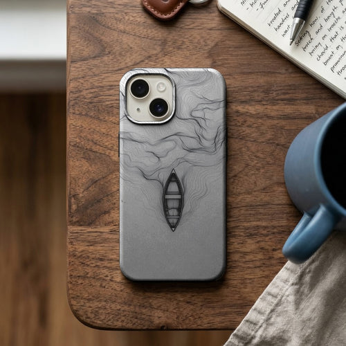 Dumanlı Kayık Çizim Deseni Telefon Kılıfı K885 mockup 2