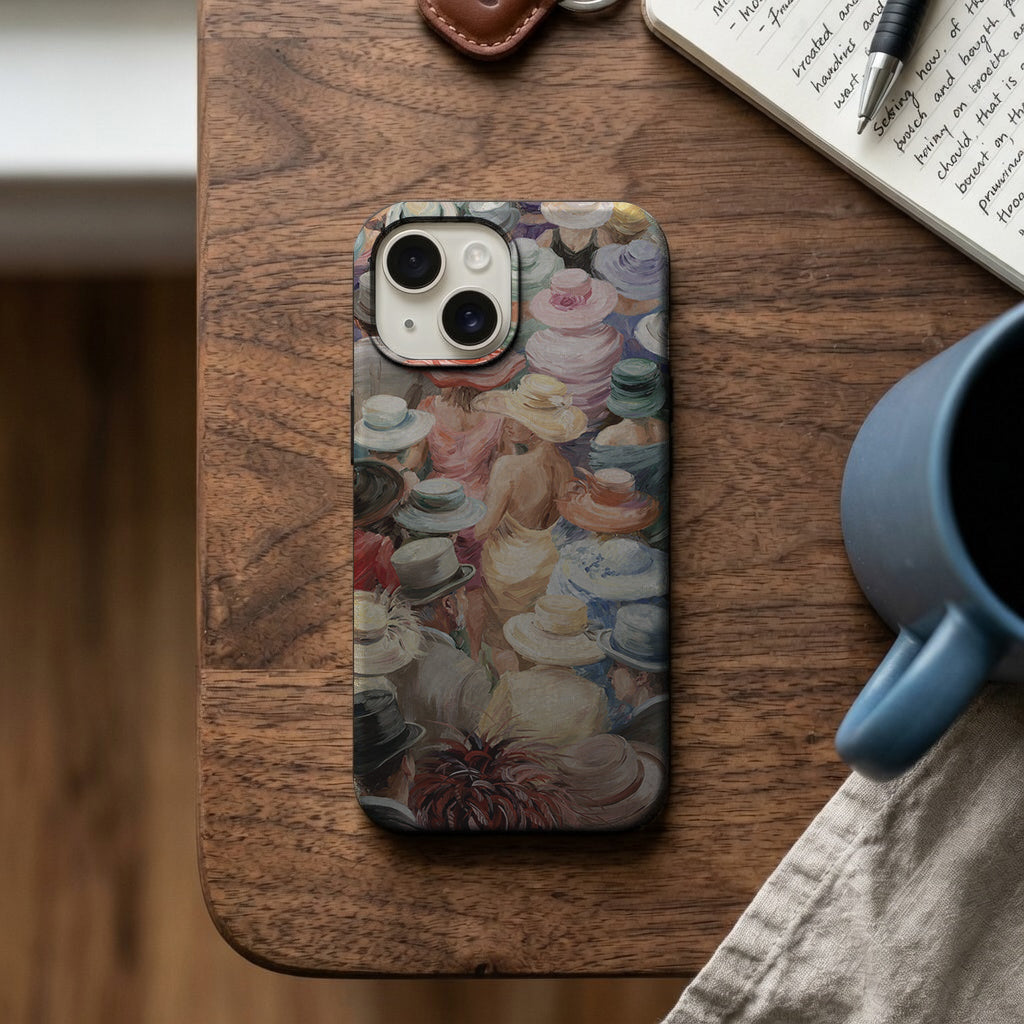 Şapkalı Kalabalık Resim Desenli Telefon Kılıfı K888 mockup 2