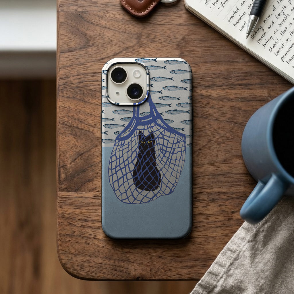 Balık Ağı ve Sardalya Desenli Telefon Kılıfı K894 mockup 2
