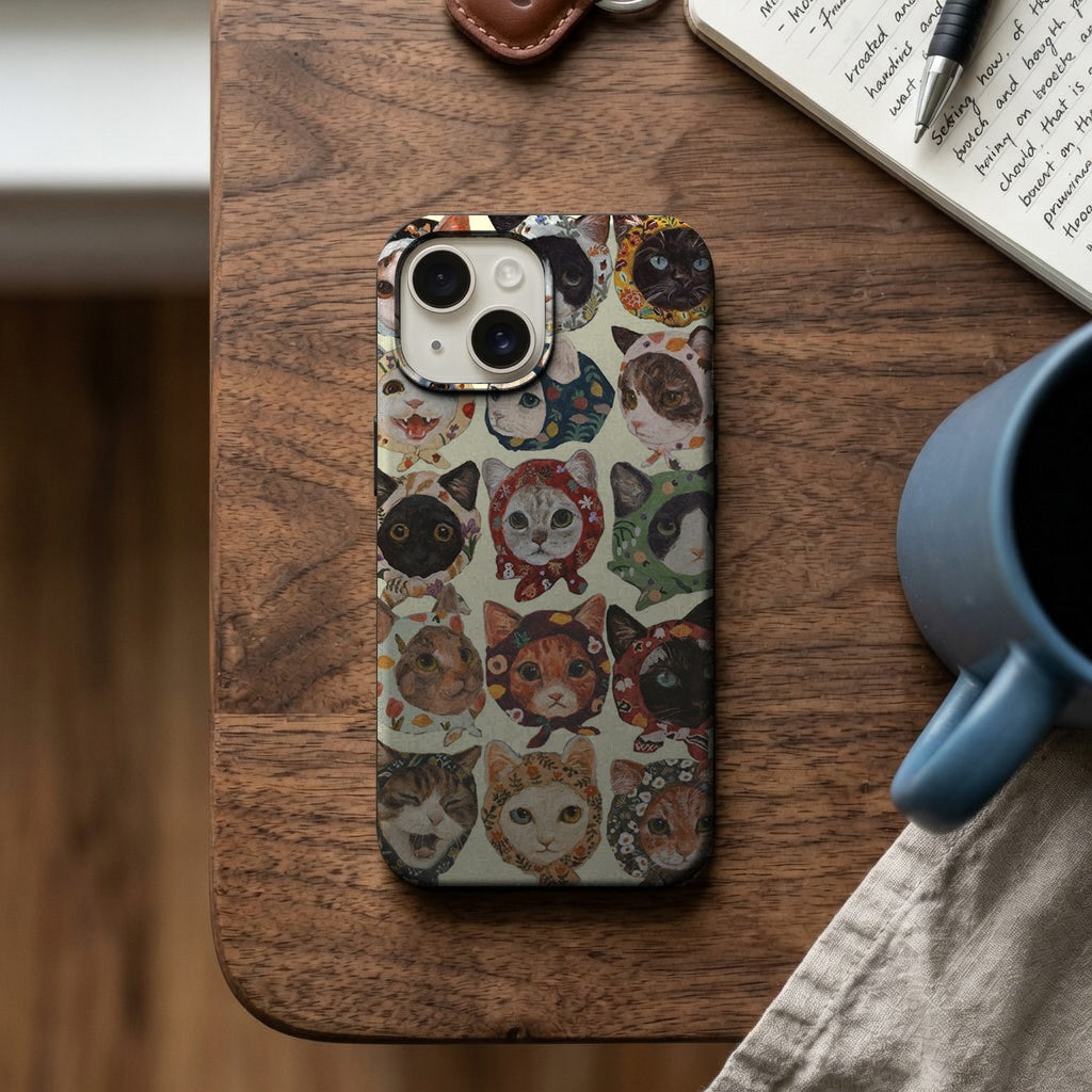 Kedi Portreleri Kolajı Telefon Kılıfı K914 mockup 2