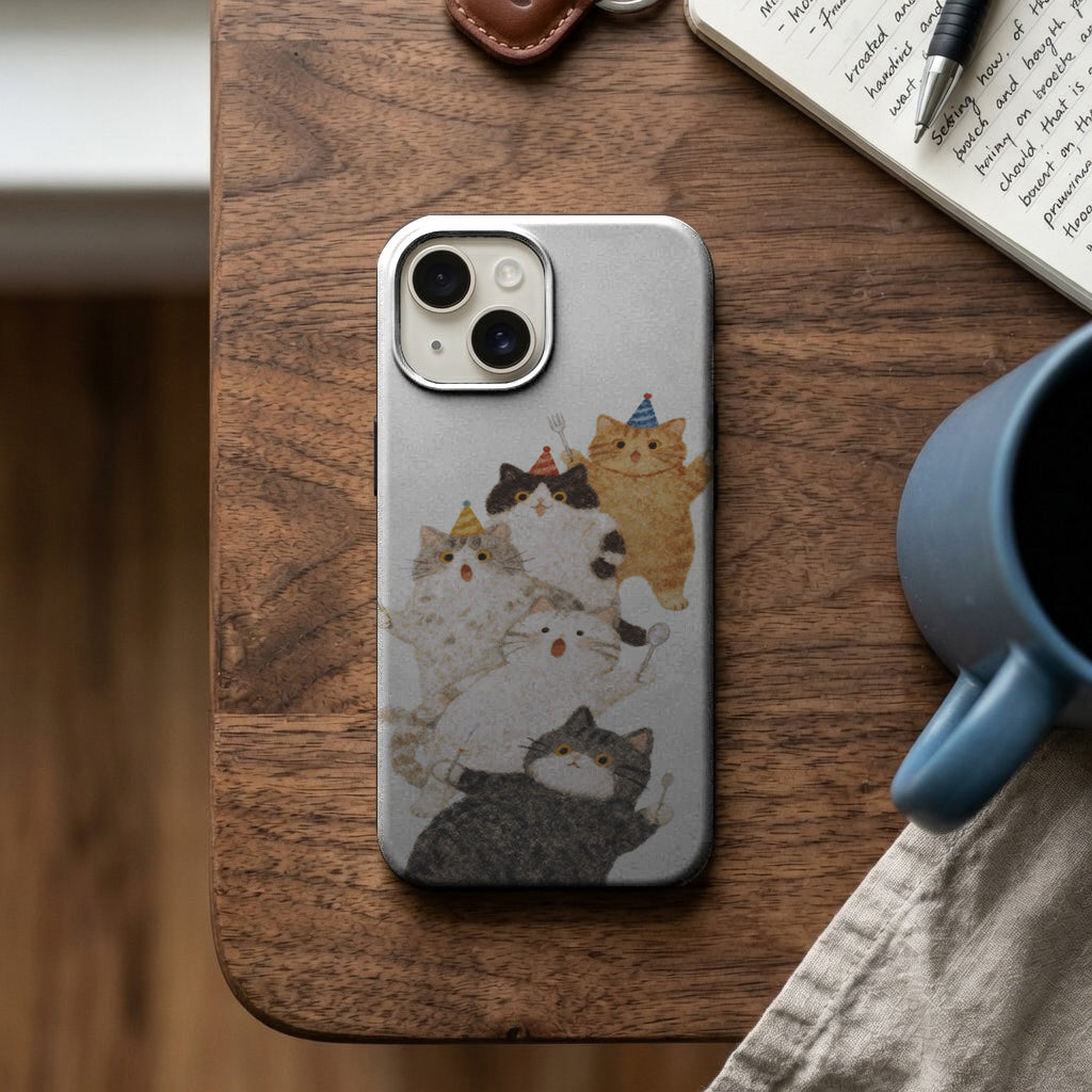 Sevimli Kedi Yığını Desenli Telefon Kılıfı K917 mockup 2