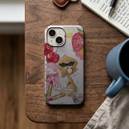 Gözlüklü Köpek Yaz Kolajı Telefon Kılıfı K937 mockup 2