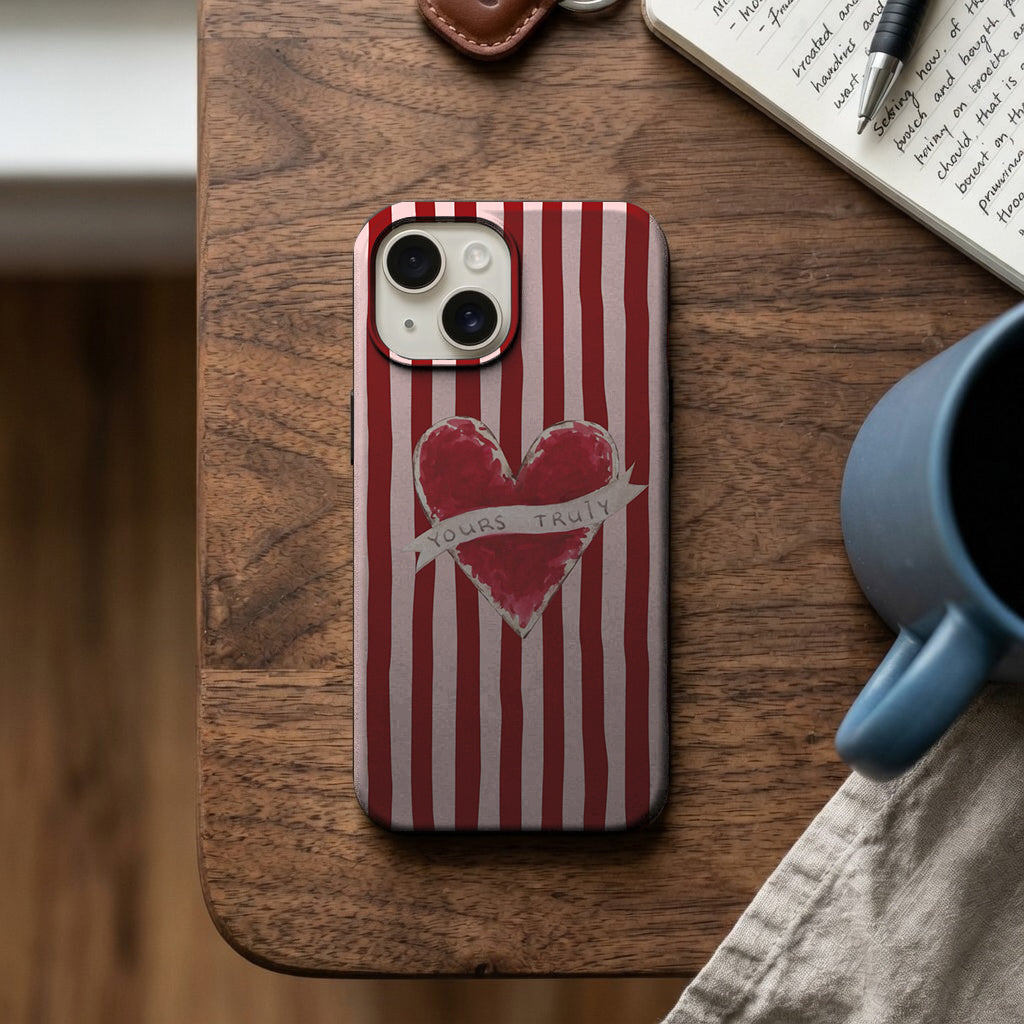 Yours Truly Kalpli Kırmızı Çizgili Telefon Kılıfı K964 mockup 2