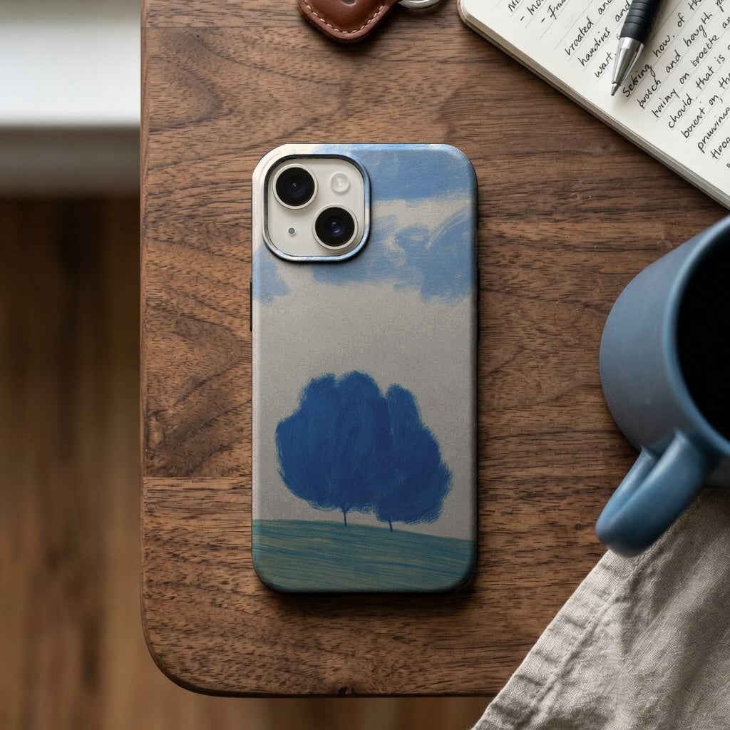 Mavi Ağaç Manzaralı Telefon Kılıfı K995 mockup 2
