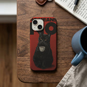 Kahve İçen Siyah Kedi Telefon Kılıfı K695