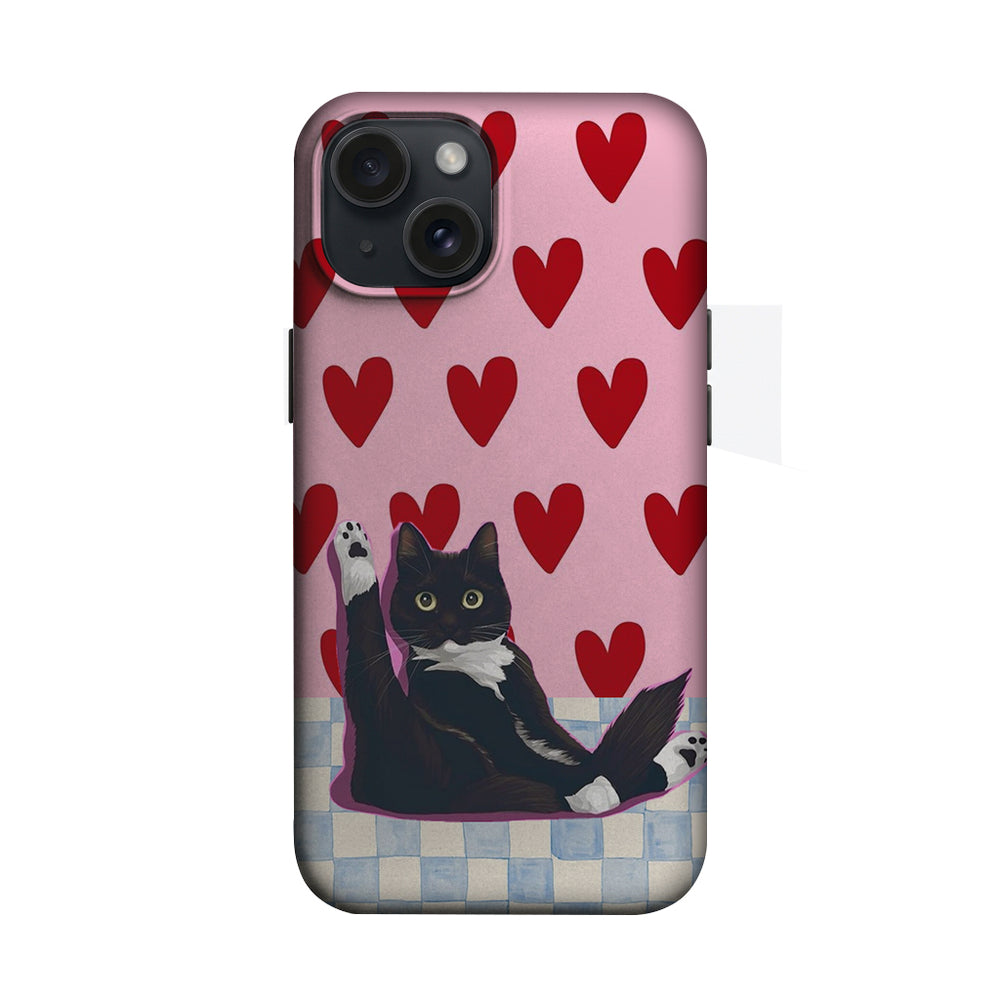 Kalpli Zeminde Yatan Kedi Telefon Kılıfı K562