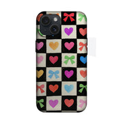 Kalp ve Fiyonk Dama Deseni Telefon Kılıfı K533