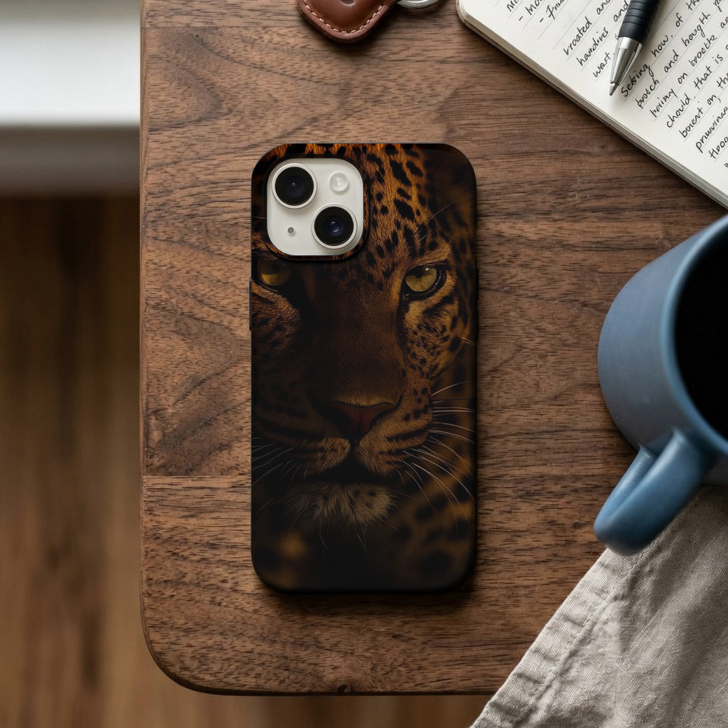 Karanlık Leopar Portre Telefon Kılıfı K688