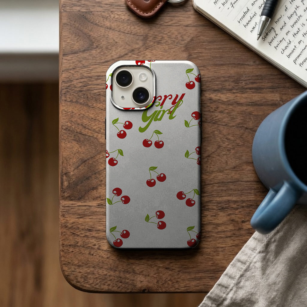 Kiraz Desenli Yazı Tasarımı Telefon Kılıfı K580