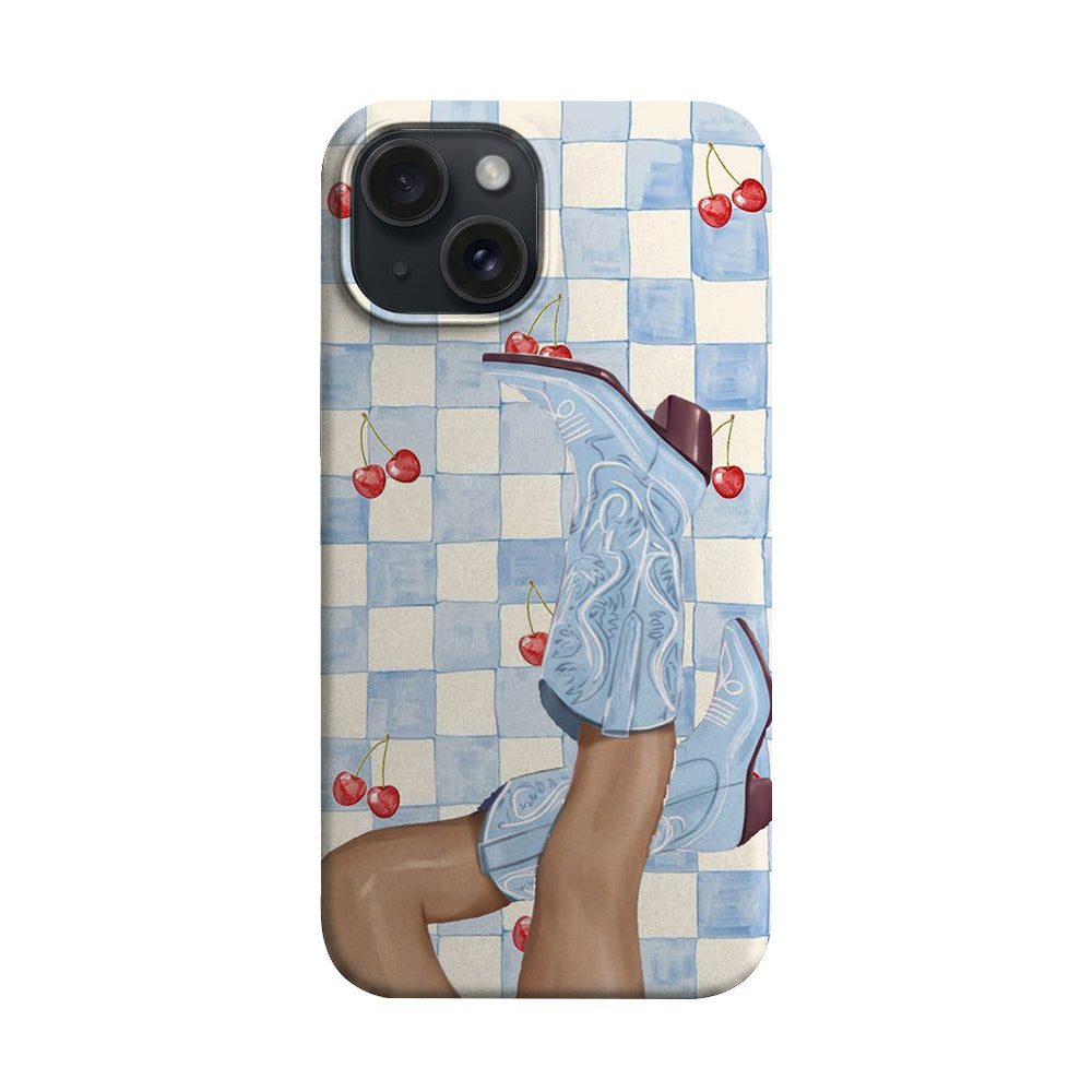 Kirazlı Denim Kolajı Telefon Kılıfı K383