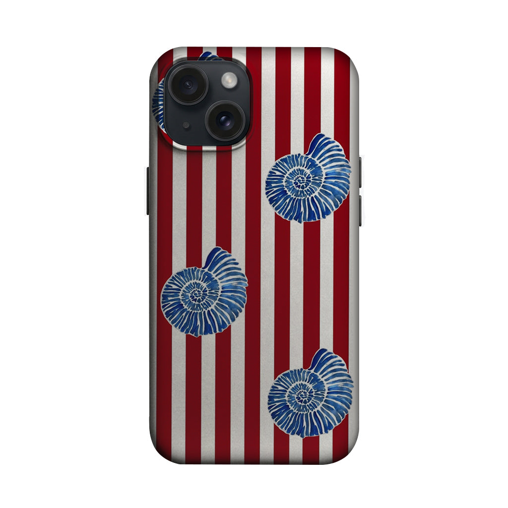 Kırmızı Çizgili Deniz Kabuğu Desenli Telefon Kılıfı K863 mockup 1