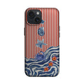 Kırmızı Çizgili Deniz Kabuğu ve Dalga Telefon Kılıfı K762 mockup 1