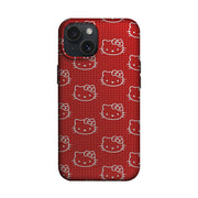 Kırmızı Ekose Kedi Yüzü Desenli Telefon Kılıfı K978 mockup 1