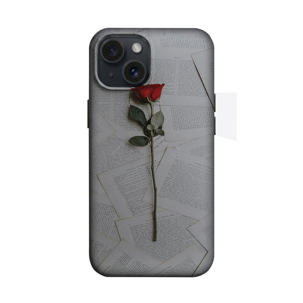 Kitap Sayfaları Üzerinde Kırmızı Gül Telefon Kılıfı K699